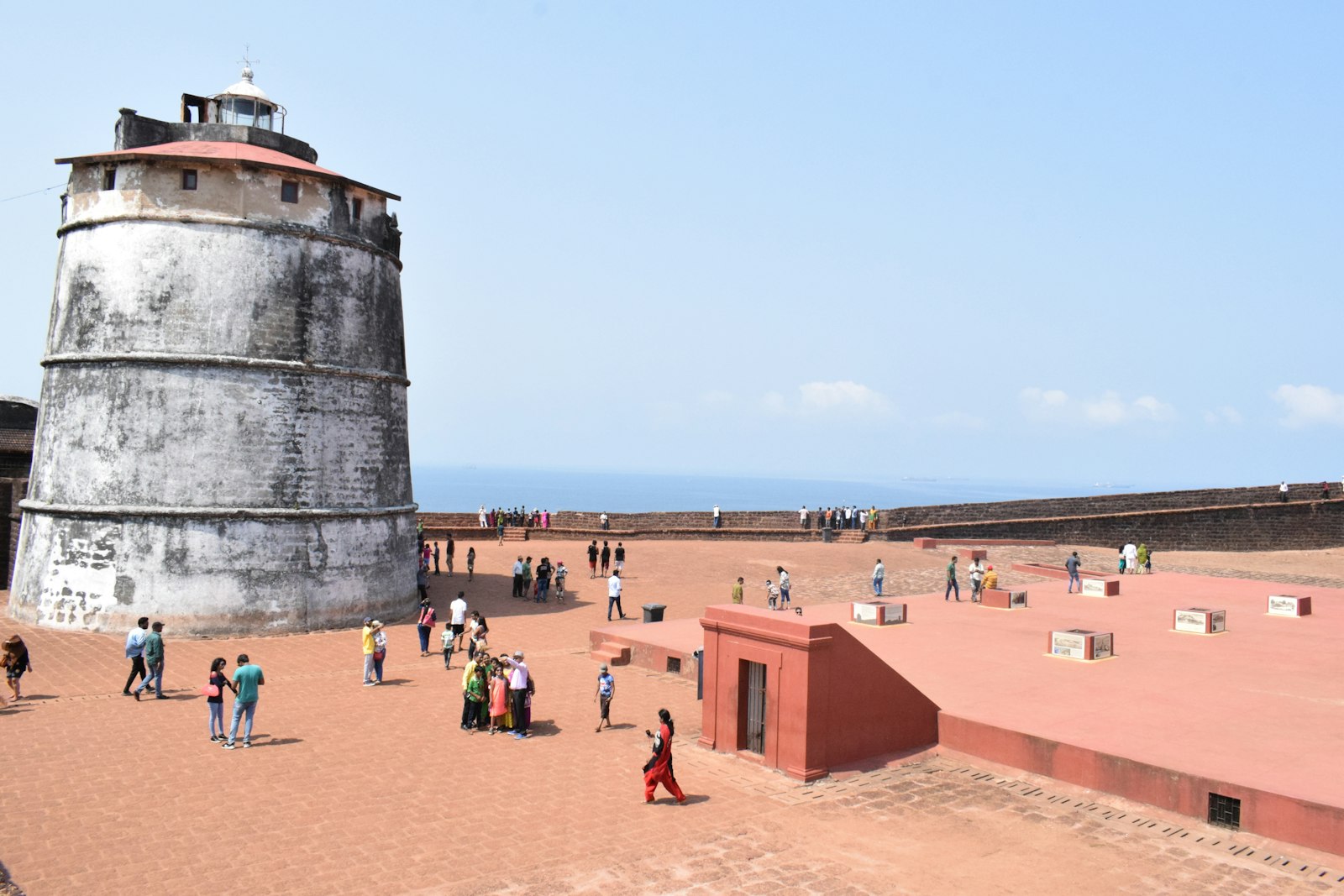 The lighthouse at Fort Aguada above the Arabian Sea, North Goa